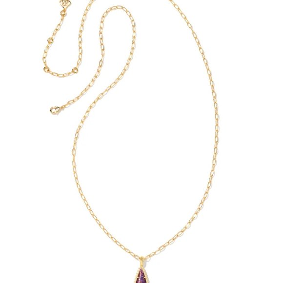 Kendra Scott Gold Payton Long in Bronze Veined Purple Turquoise, NWT - Picture 7 of 7